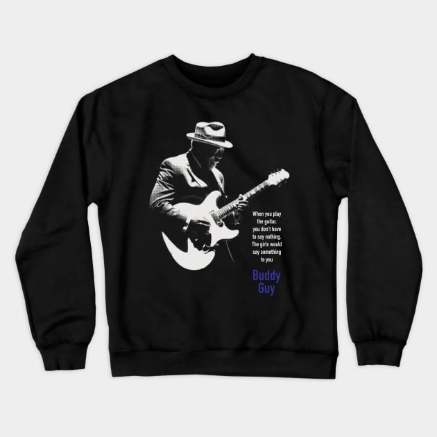 Buddy Guy silhouette Crewneck Sweatshirt by BAJAJU